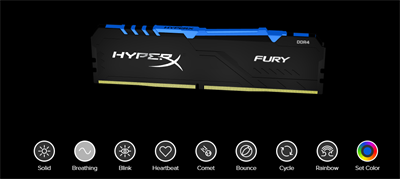 hxperx fury ddr4 rgb 超频记忆体开箱评测