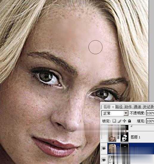 photoshop利用高斯模糊滤镜将满脸雀斑人物光滑磨皮教程(10)