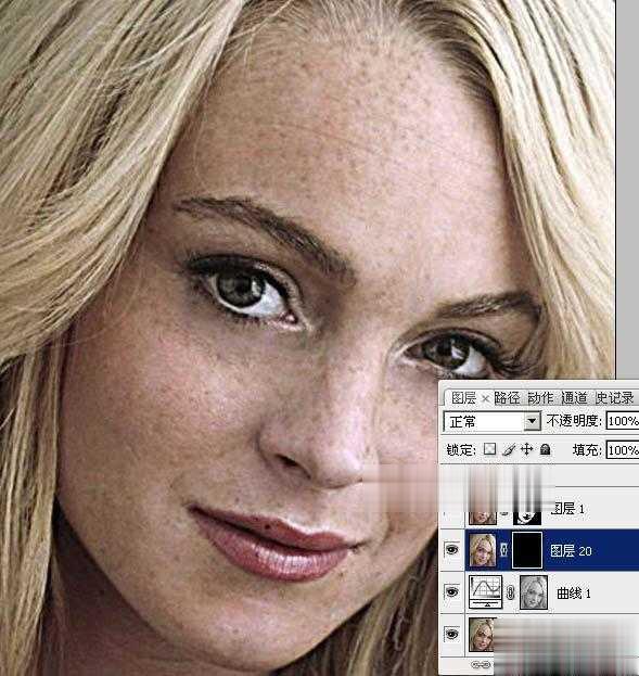 photoshop利用高斯模糊滤镜将满脸雀斑人物光滑磨皮教程(8)