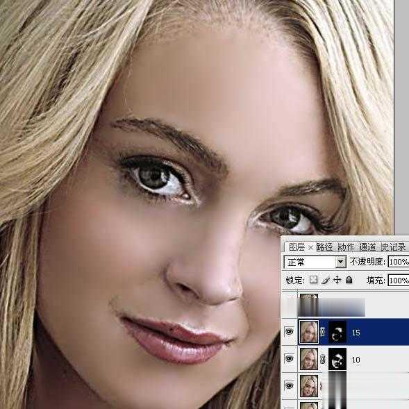 photoshop利用高斯模糊滤镜将满脸雀斑人物光滑磨皮教程(23)