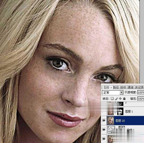 photoshop利用高斯模糊滤镜将满脸雀斑人物光滑磨皮教程(4)