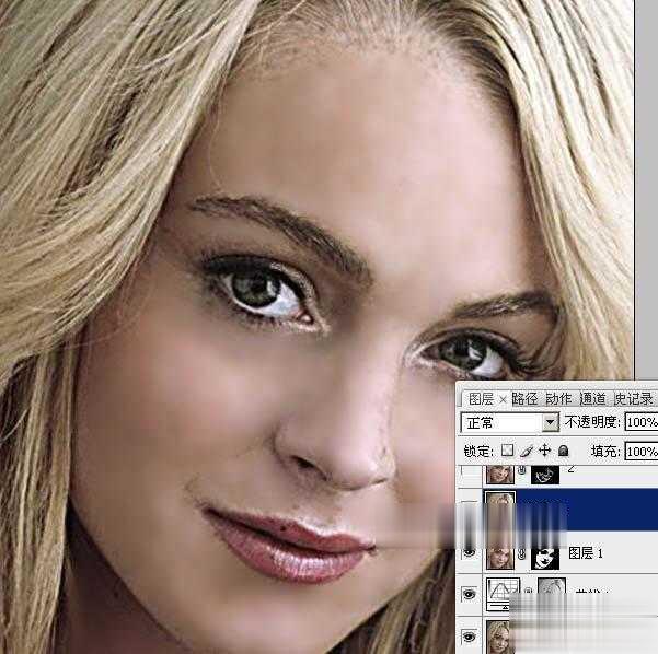 photoshop利用高斯模糊滤镜将满脸雀斑人物光滑磨皮教程(13)