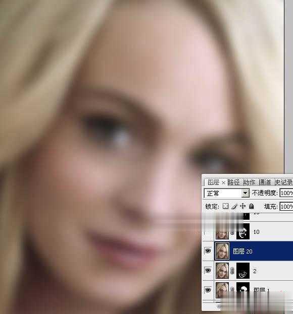 photoshop利用高斯模糊滤镜将满脸雀斑人物光滑磨皮教程(18)