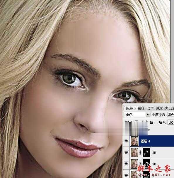 photoshop利用高斯模糊滤镜将满脸雀斑人物光滑磨皮教程(24)