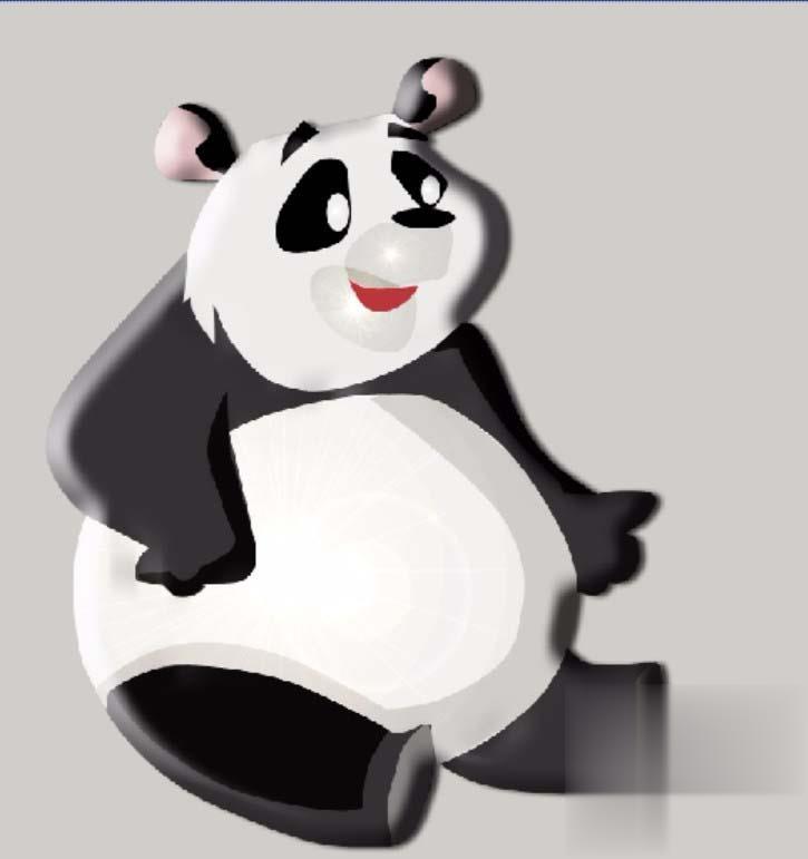 ps怎么手绘卡通熊猫(8)
