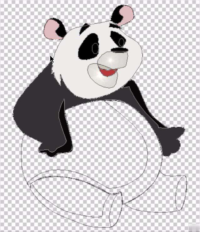 ps怎么手绘卡通熊猫(5)