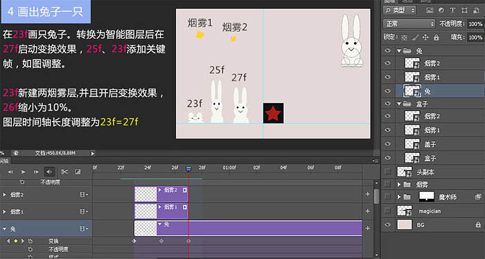 ps怎么制作白兔大变活人GIF动画(4)