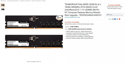 TEAMGROUP ELITE DDR5-4800 32GB (2 x 16 GB)现已上市销售(2)