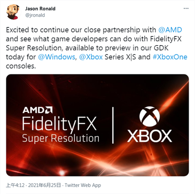 AMD推送FidelityFX Super Resolution：微软向Xbox开发者提供SDK预览