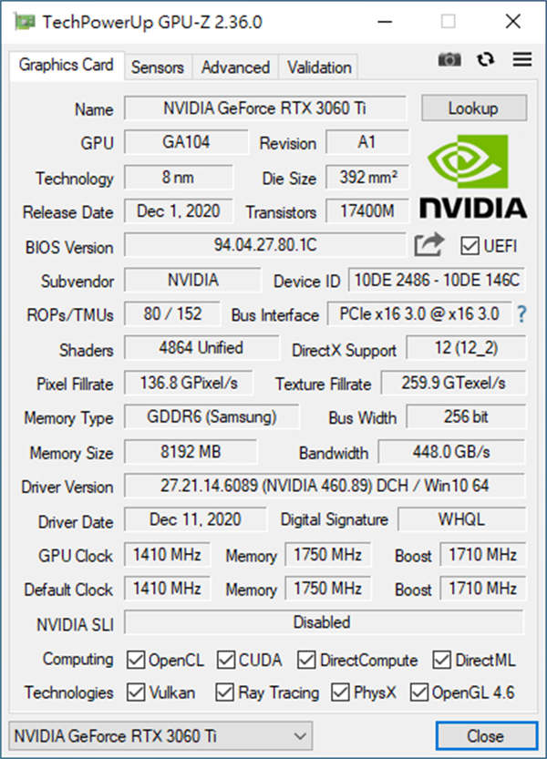 galax geforce rtx 3060 ti ex(1