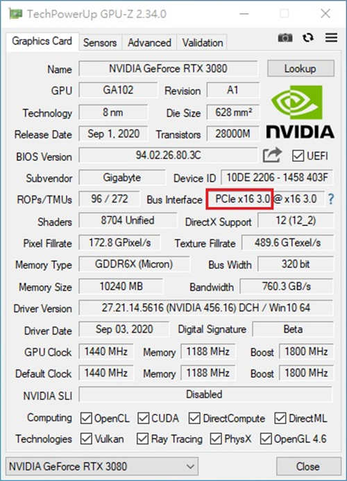 GIGABYTE GeForce RTX 3080 GAMING OC 10G开箱测试/3080自製卡的高性价比首选(28)