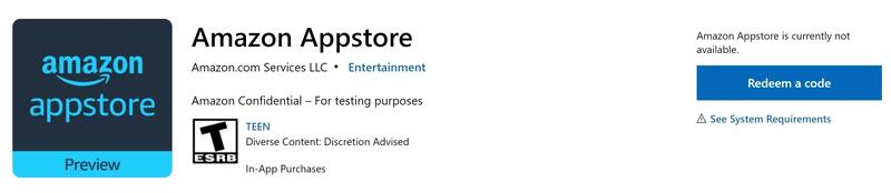 Amazon的AppStore首次出现在Microsoft Store中(1)
