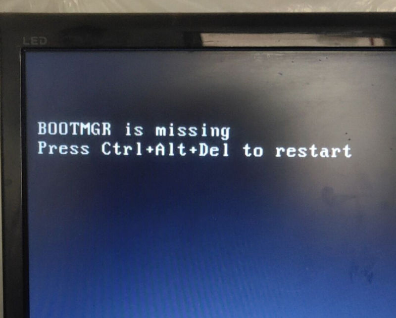 开机出现BOOTMGR is missing Press Ctrl+Alt+Del to restart解决方法