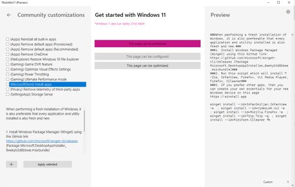 开源实用工具ThisIsWin11可改Windows 11默认界面及设定(1)
