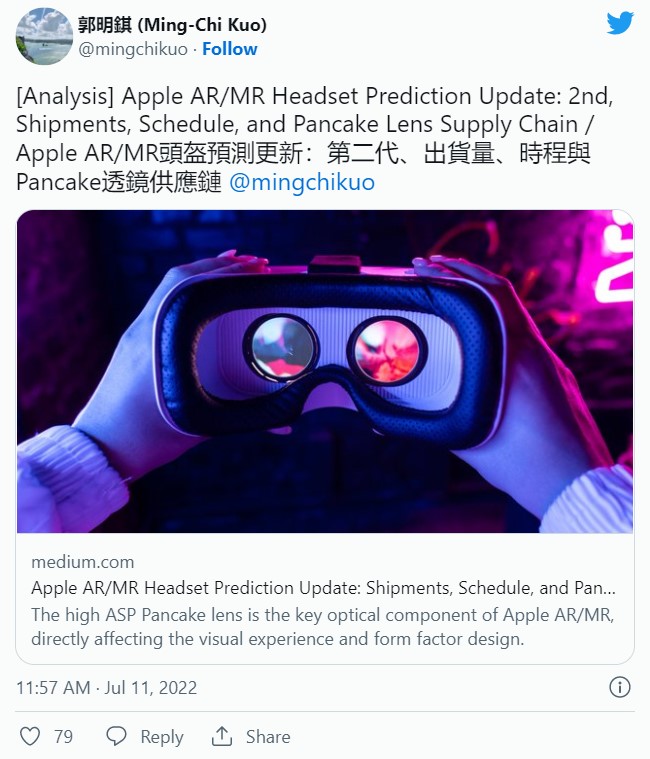 Apple AR/MR最新预测来了！Pancake 透镜为关键零部件 新供应商浮出水面(1)