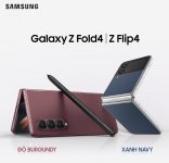 三星折叠屏手机 Galaxy Z Fold 4 勃艮第红 / Z Flip 4 海军蓝在越南发布