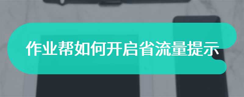 作业帮如何开启省流量提示