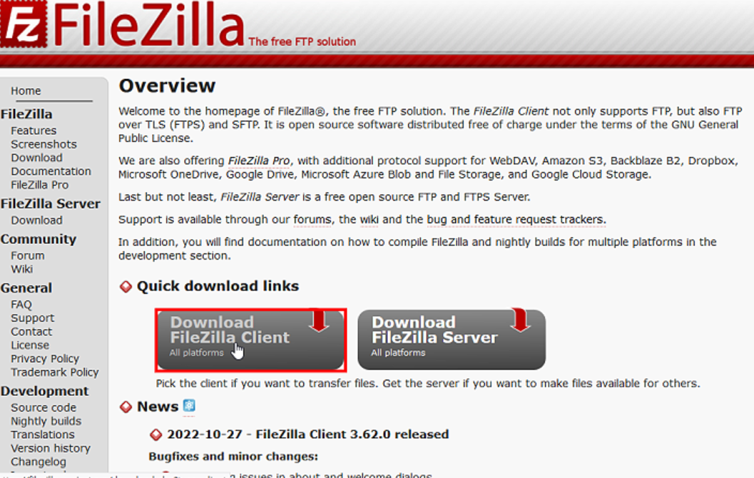 免费FTP连线软体FileZilla Client下载与安装