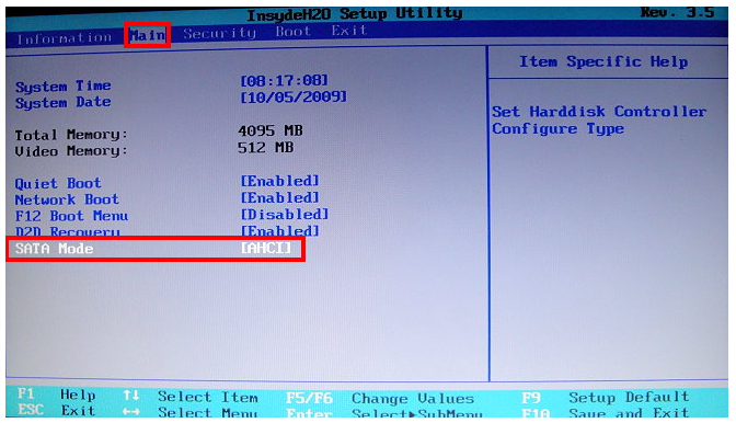 设定SATA硬碟为AHCI或IDE模式